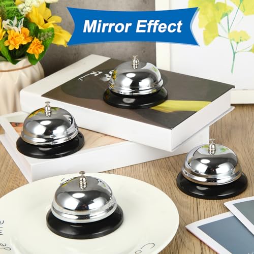 Yexiya 6 Pack Call Bell 3.35 Inch Diameter with Metal Anti-Rust Construction Service Bell for Hotels, Schools, Restaurants, Reception Areas, Hospitals, Warehouses