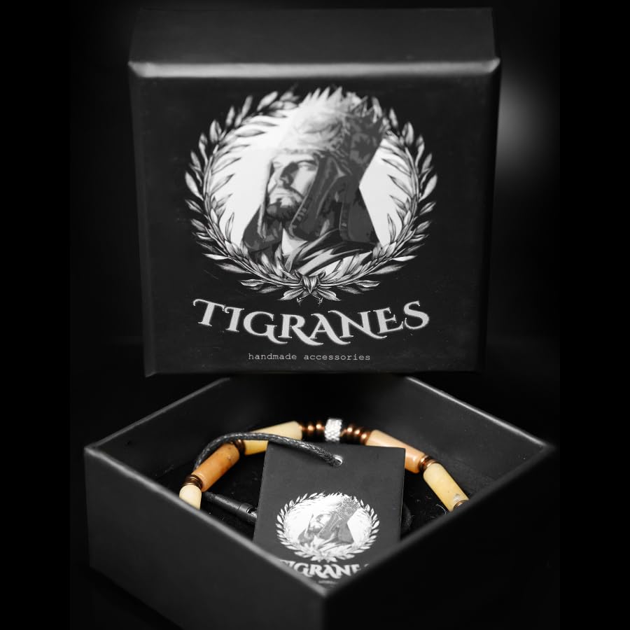 Tigranes Premium Natural Stone Bracelet Collection – Handmade Gemstone Jewelry in Luxury Branded Gift Box - style: Yellow Aventurine