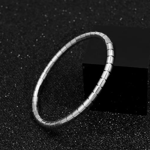 Stainless Steel Bamboo Design Bracelet Titanium Steel Bangle - color: Silver