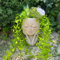 Head Planter Pot for Plants - Face Flower Pots Indoor Outdoor, Cute Succulent Head Planter, Creative Plant Pots With Drainage, Resin Cactus Planter Coffee Table Decor, Women/Mother Vase Gifts Ideas - size: Medium, style: Shy Flower Pot