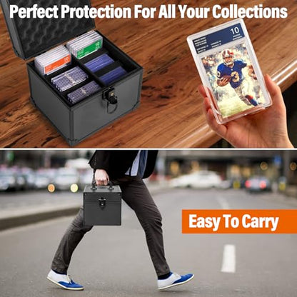 Graded Card Storage Box, Top Loaders Case, Sports Trading Box, Slab PSA MTG CSG BGS SGC Magnetic Holder, Waterproof Carrying Case, Collector Storage Boxes - size: Medium
