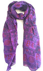 OMA Large Om Scarf Wrap Hand Block Printed Shawl For Yoga Meditation BRAND - color: Purple