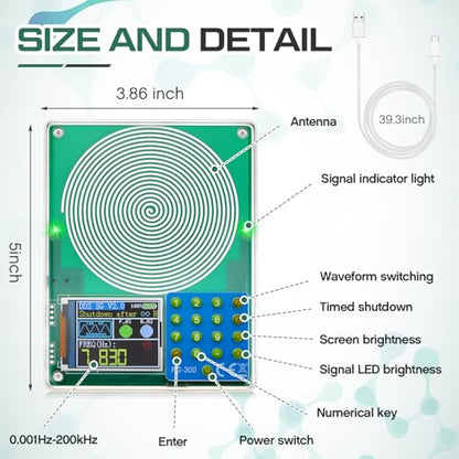 0.01 to 200000Hz Adjustable Schumann Resonance Generator Ultra Low Frequency Generator Resonator Sound Frequency Machine with USB and Acrylic Case for Sleep, Yoga, Meditation, Stress Relief