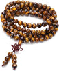 108 Mala Beads Necklace 7 Chakra Tree of Life Pendant Prayer Buddha Bracelets Healing Stone Yoga Men Women Jewelry - color: Stones Tibetan Tiger Eye