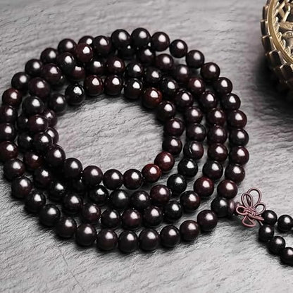 Zen Dear Unisex Natural Ebony Wood Buddhist Prayer Bead Necklace Bracelet Tibetan Prayer Mala Beaded Black - style: 06mm 108beads
