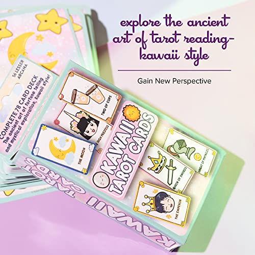 Cute Kawaii Tarot Cards for Beginners - Anime Magic Oracle Deck for Teens - color: Anime