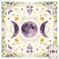 Tarot Altar Cloth Moon Phases and Wildflowers Print Card Table Tablecloth Plants Tablecloth with Tarot Bag for Reading Rituals Crystals Spiritual Divination Witchcraft Supplies - color: Moon Phases and Wildflowers