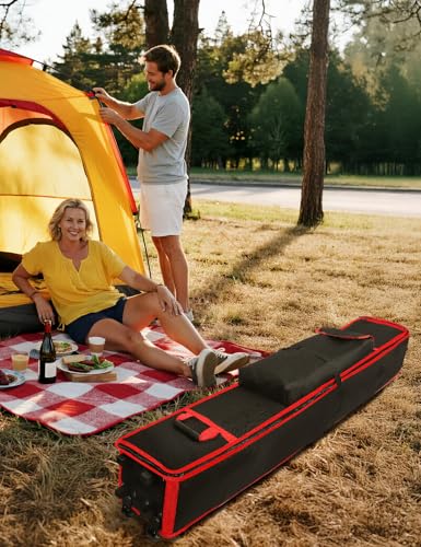 Wheeled Canopy Tent Replacement Bag 10x10x62, Heavy Duty 800D Oxford Carry Bag with Wheels & Handle, Waterproof Storage Case for Pop Up Canopy Frame - size: 10x10x62Inch