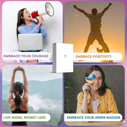 Unique Badass Birthday Gifts - Badass Affirmation Cards - 55 Sweary Affirmation Cards - Daily Positive Motivational Card - Inspirational & Self Care Quotes - Spiritual Gifts for Best Friend, Sister - style: Gradient