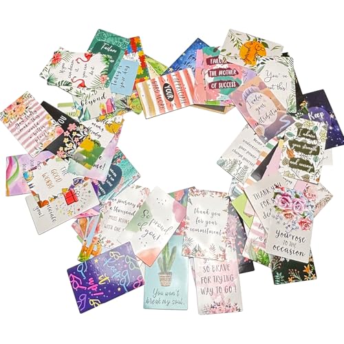 72PCS Inspirational Cards for Women & Men - Motivational Affirmation Cards with Blank Backs, Encouragement Gift for Self-Care, Office, Bookmark, Pockets