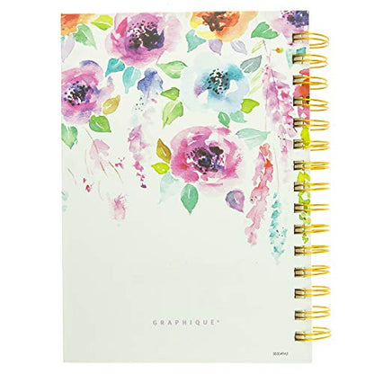 Graphique Designer Notebooks - Hanging Flower Garden - Spiral Bound Writing Journals for Offices, Schools, Classrooms, and More - Hard Cover with 160 Ruled Pages (6.25" x 8.25") - color: Hanging Flowers
