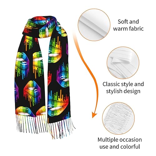Supdreamc Cashmere Feel Scarf Soft Women Warm Cozy Scarves Multiple Colors - color: Picture (134)