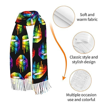 Supdreamc Cashmere Feel Scarf Soft Women Warm Cozy Scarves Multiple Colors - color: Picture (134)