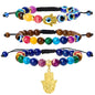 Bivei Chakra Bead Bracelets for Women - 8mm 7 Chakra Bracelet With Real Stones Yoga Gemstone Jewelry 3 Pack - style: #1 Set of 3 khamsah