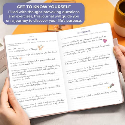 Clever Fox Purpose Seeker Journal – Guided Manifestation & Life Reflection Planner for Daily Self-Exploration, Goal-Setting & Gratitude (Rose Gold) - color: Rose Gold