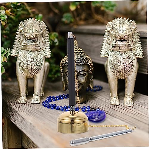 Healifty Telescopic Buddhist Temple Chime Large Handbell Instrument for Meditation and Praying Rituals with Smooth Safe Surface Practical Religious Ceremony Tool and Home Decor