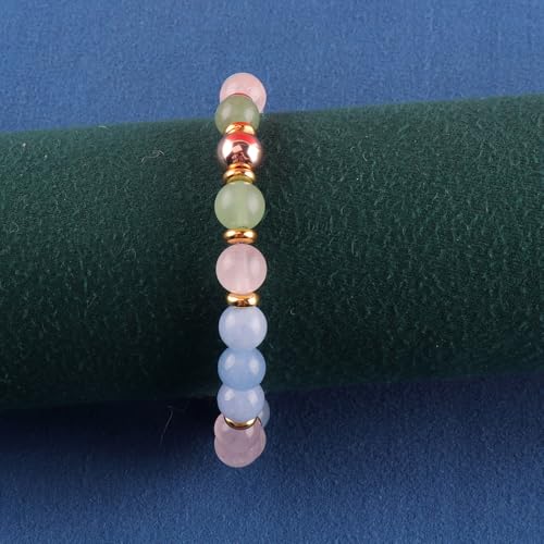 KSQS Healing Stone Bead Bracelet for Women, Natural Gemstones Balance Protection Bracelet, Spiritual Crystal Beads Bracelet Anxiety Relief with Meaning Card - style: Bestie