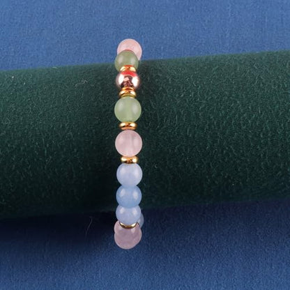 KSQS Healing Stone Bead Bracelet for Women, Natural Gemstones Balance Protection Bracelet, Spiritual Crystal Beads Bracelet Anxiety Relief with Meaning Card - style: Bestie