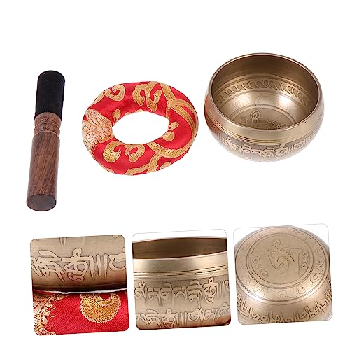 1Set Premium Singing Bowl Meditation Set with Mallet and Mat for Yoga and Mindfulness Sound Bowl for Relief and Healing