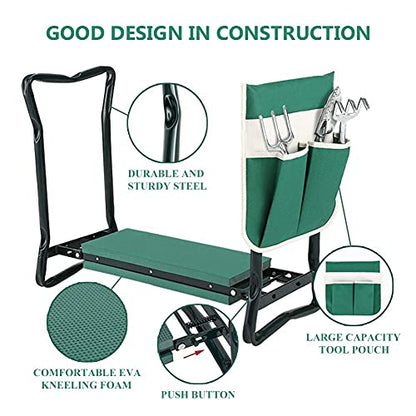 Garden Kneeler and Seat Stool Heavy Duty Garden Folding Bench with Large Tool Pocket and Soft EVA Kneeling Pad for Gardening Lovers - size: Style A