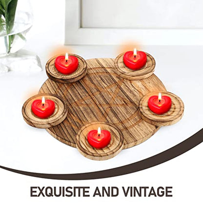Pentagram Candlestick Dinner Party Wedding Wood Altar Supplies