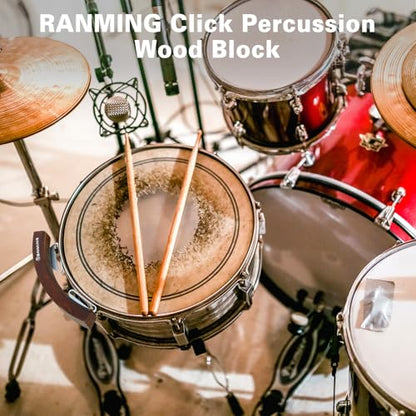 RANMING Click Percussion Wood Block Snare Wood Block with 20-Layer Maple Compatible with 13-14inch Snare Drum Portable & Easy to Use