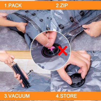 GONGSHI Vacuum Storage Bags, Space Saver Seal Bags For Clothing, Travel Luggage,Blankets, Comforters, Pillows, Clothes Storage.12 Jumbo