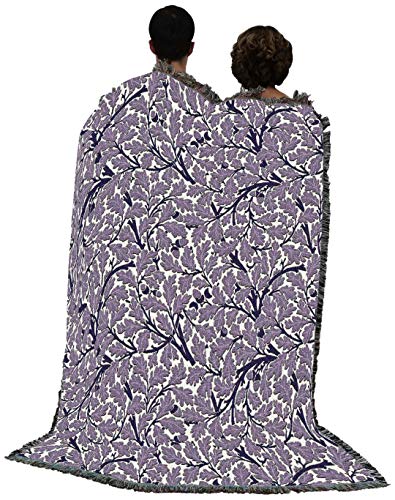Pure Country Weavers William Morris Oak Tree Purple Blanket - Arts & Crafts - Gift Tapestry Throw Woven from Cotton - Made in the USA (72x54) - color: Purple, size: Large