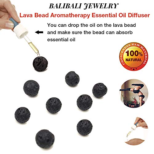 108 Mala Beads Necklace Semi-Precious Gem Stones Meditation Necklace 108 Hand Knotted Japa Mala Beaded Tassel Necklace with Tree of Life Pendant - color: Natural Lava Stone