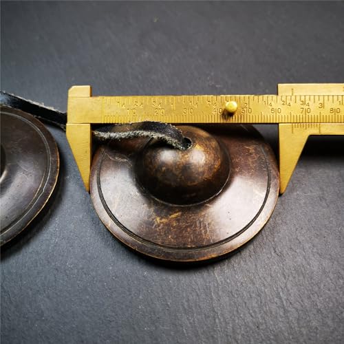 Tibetan Tingsha Bell Set - Tibetan Cymbals - for Sound Healing, Yoga, Meditation, and Mindfulness,Handmade in Nepal,Made of Brass,Plain Pattern,6.5cm/2.6 inch - color: 5-Brass-Brown-6.5cm