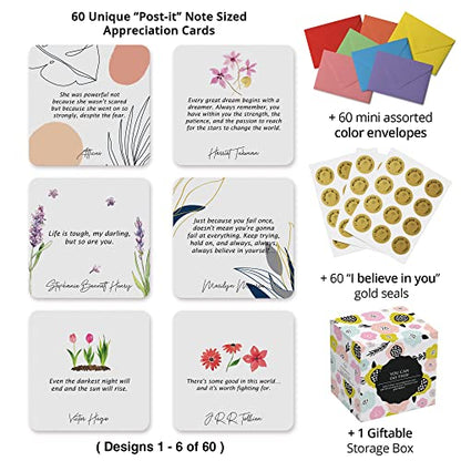 Dessie 60 Motivational Encouragement "You Can Do This" Cards - size: 3.5 x 3.5 inches, style: You can do this
