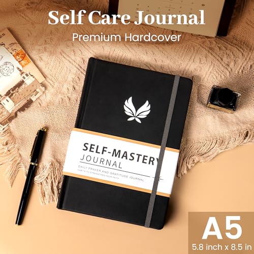 Yoment Gratitude Journal for Men 13-Week Guided Productivity 5 Minute Daily Journal with Prompts for Mindfulness, Mental Health & Productivity - Guided Self Care Gift, Black - color: Black