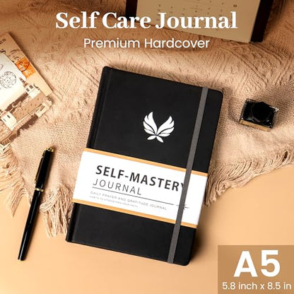 Yoment Gratitude Journal for Men 13-Week Guided Productivity 5 Minute Daily Journal with Prompts for Mindfulness, Mental Health & Productivity - Guided Self Care Gift, Black - color: Black