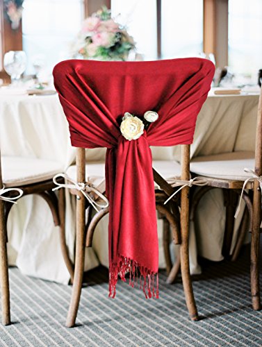 Sakkas 78" X 28" Rayon from Bamboo Soft Solid Pashmina Feel Shawl/Wrap/Stole - color: Red