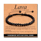 MASSIVE BEADS Handmade Yoga Natural Stone Crystal Healing Power Energy Gifts for Unisex Adult Bracelet Macrame Adjustable - color: Black Lava(Calm), size: 4mm