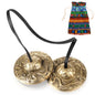 Boao Tibetan Bells Tingsha Cymbals Meditation Chime Bells with Tibetan Drawstring Cloth Bag, 6.3 cm Yoga Finger Meditation Chime for Percussion Instrument(2 Dragons with Bell Embossed) - color: 2 Dragons with Bell Embossed