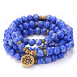 Mala Bead Strand Bracelet, 108 Buddhist Prayer Beads Yoga Meditation Green Malachite Beads Necklace Women man - style: Blue Jasper