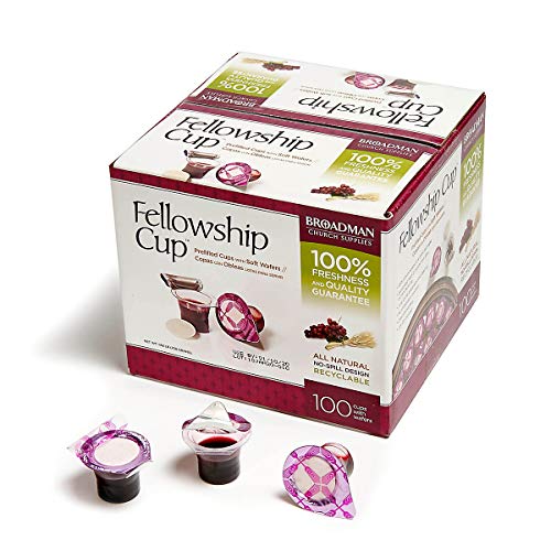 BROADMAN CHURCH SUPPLIES Pre-filled Communion Fellowship Cup, Juice and Wafer Set, 100 Count - size: 100 Count (Pack of 1)