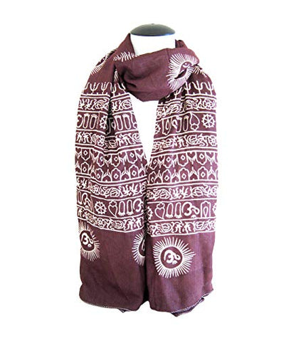 OMA® Prayer Shawl With Hand Block Printed Om Namah Shivaya Mantra