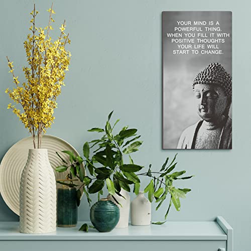 Blulu 2 Pcs Buddha Quote Decor Buddha Inspirational Quote Wall Art Meditation Room Chakra Decor Zen Wooden Hanging, Spiritual Gift for Home Yoga Living Room Women(Start to Change) - style: Start to Change