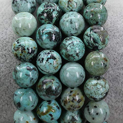 Keleny Fashion Crystal Man Women Stretch Bracelet 10mm Round Beads Rock Jasper 7 Inch Unisex - color: Green A Grade African Turquoise Howlite