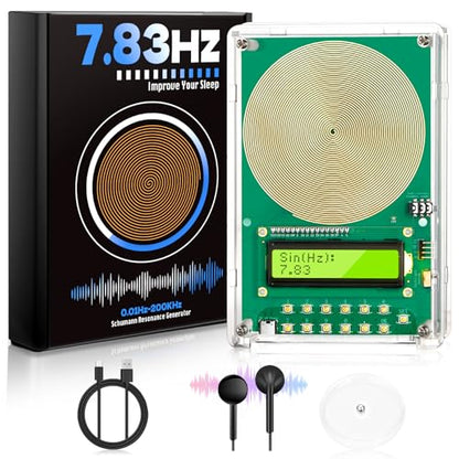 Frequency Generator for Healing – 7.83Hz Schumann Resonance Sound Therapy Device with Acrylic Case for Sleep aid, Meditation, Stress Relief & Yoga (0.01Hz–200kHz)