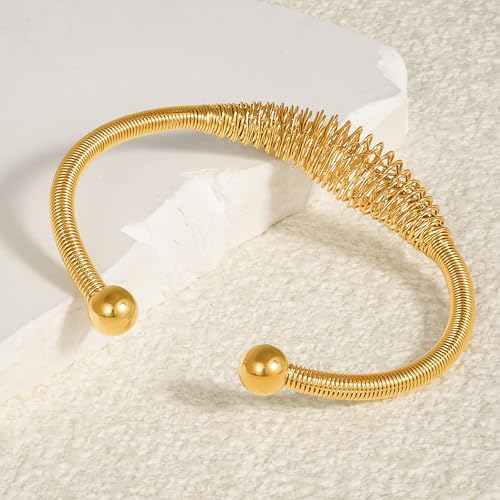 Handmade 925 Sterling Silver Bangle Bracelet Simple Silver/Gold Adjustable Cuff Bangles Durable Stainless Steel bracelet for Men &Women Daily Jewelry Gift for Anniversary Birthday Gift - color: Color 21