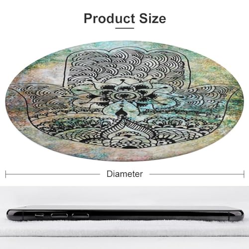 Hamsa Hand of Fatima Meditation Mandala Ultra Soft Non-Slip Area Rugs Indoor Coral Velvet Floor Mat Short Flannel Carpet for Living Room Bedroom Dining Room, 35*35in