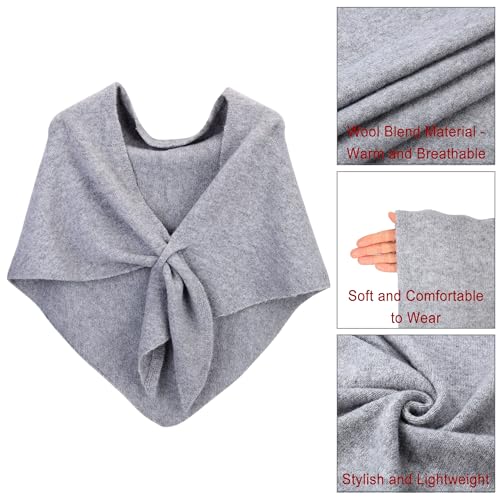 Ayliss Shawl Wraps for Women Shawl Sweater Pashmina Wraps Cashmere Cardigans Cape Wool Triangle Scarf for Weddings Gifts - color: Grey