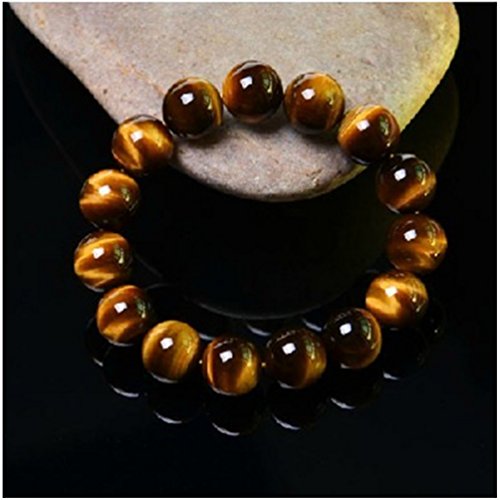 OUGWA 10mm Tiger Eye Beads Tibetan Buddhist Prayer Mala Bracelet