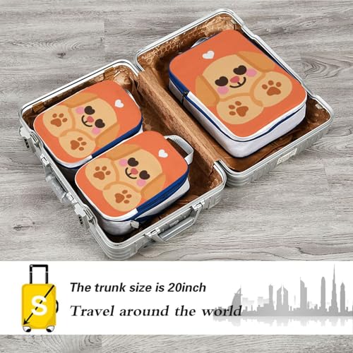 Waterproof 3 Set Travel Packing Cubes For Suitcases Polyester Compression Bags for Travel, Pet Cuddle Look (3 Set) - color: Pet Cuddle Look