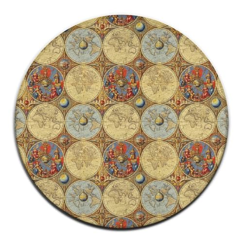 Soft Round Yoga Carpet, Large Home Decor Mat, Non-Slip Machine Washable Kitchen Office Circle Rug Compatible with World Map - color: Color315, size: 24inch(60cm)