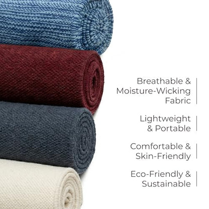 Live Well 360 Handmade Organic Cotton Yoga Mat - Non-Toxic, Chemical-free and All Natural Cloth Yoga Mat - Exercise, Workout, & Fitness Rug - Woven Material - Absorbent & Washable - 78" x 27" - color: Natural Cotton