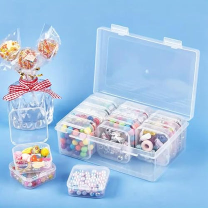 15 Grid Organizers Plastic Storage Containers Transparent Rectangle Bead Storage Box with Hinged Lid Clear Craft Supply Case